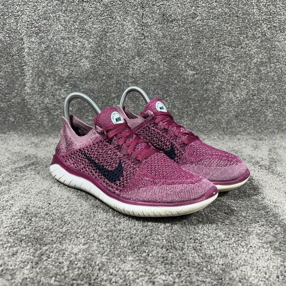 Nike Free Run Flyknit 2018 942839-600 Women Size 7.5 Raspberry Red Running Shoes - Picture 2 of 12